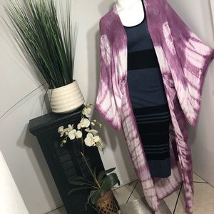 Free People Purple Tie Dye Spellbound Maxi Kimono
